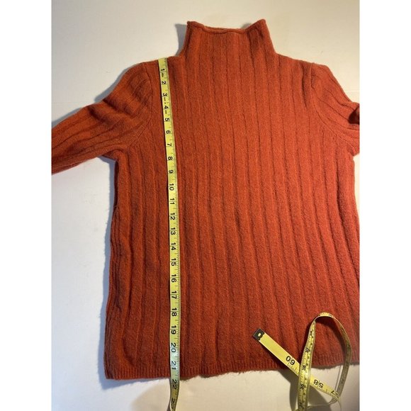 Madewell Sweater Size Small Rusty Red Mock Neck Ribbed Style AF506 Wool Alpaca - Picture 8 of 9